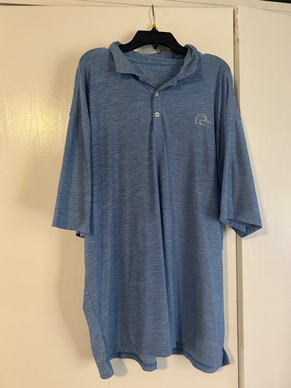 Men's Heathered Light Blue Short-Sleeve Polo